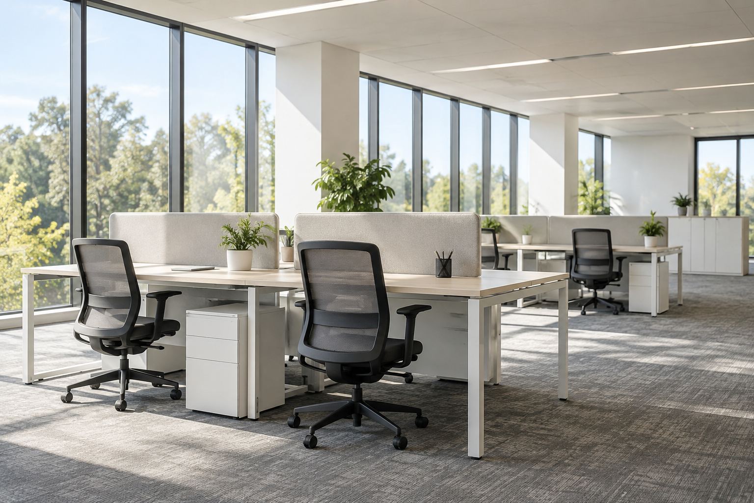 A bright commercial interior, illustrative